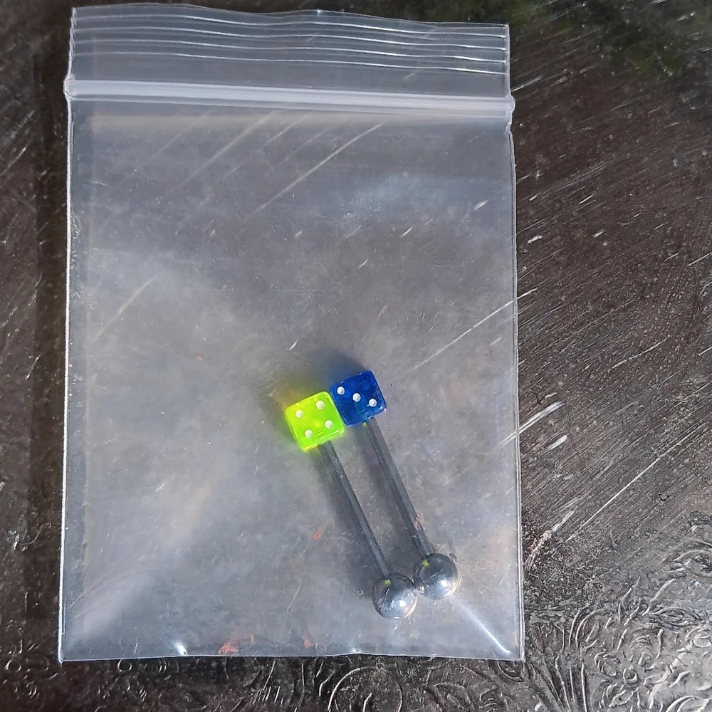 New Dice tongue rings